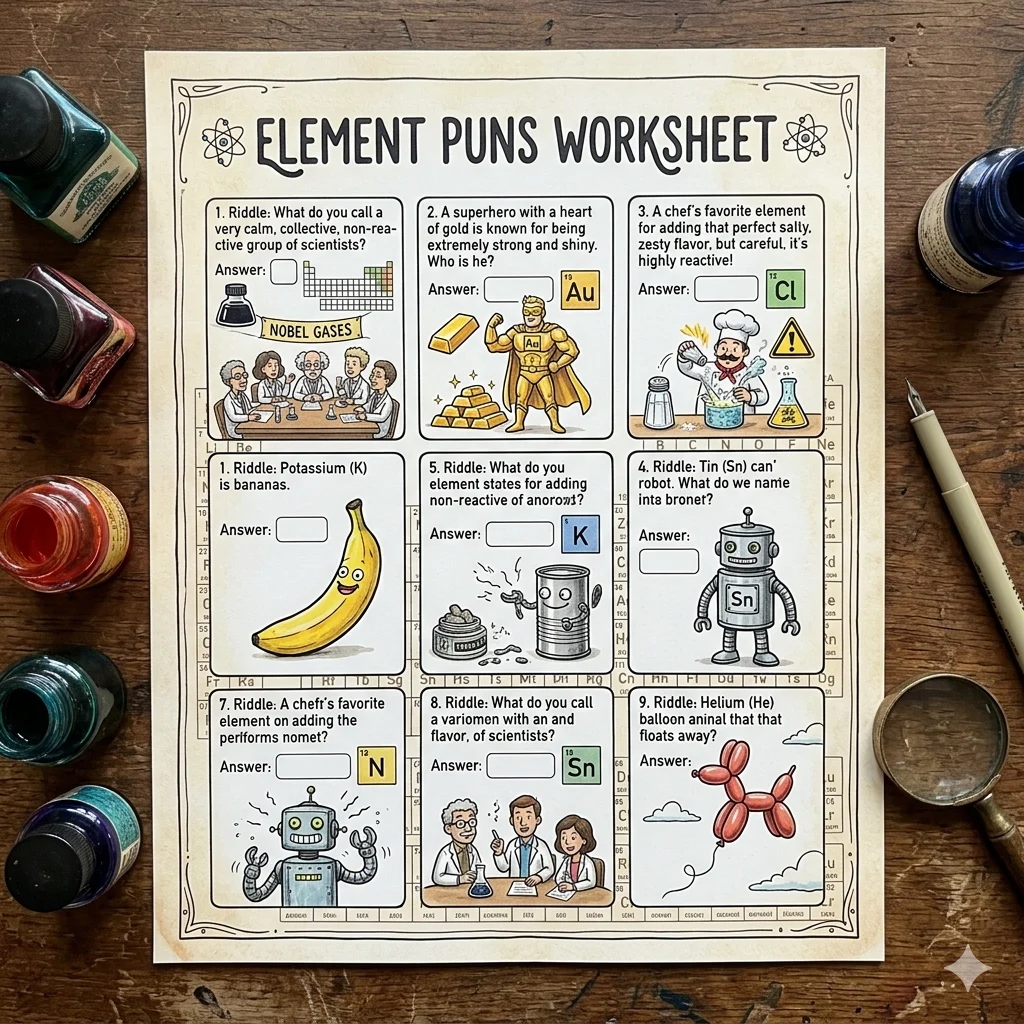 Periodic Table of Elements Puns