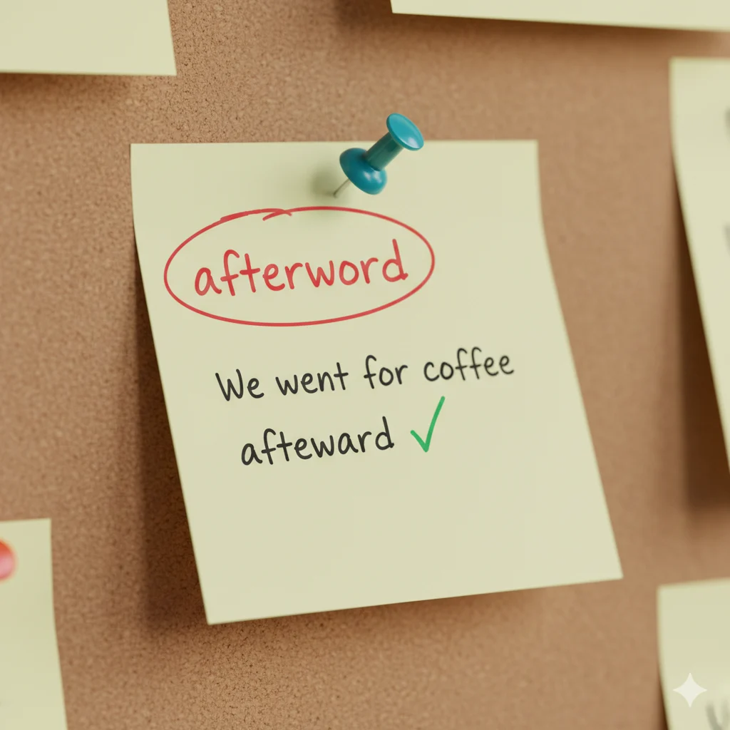 afterward / afterword