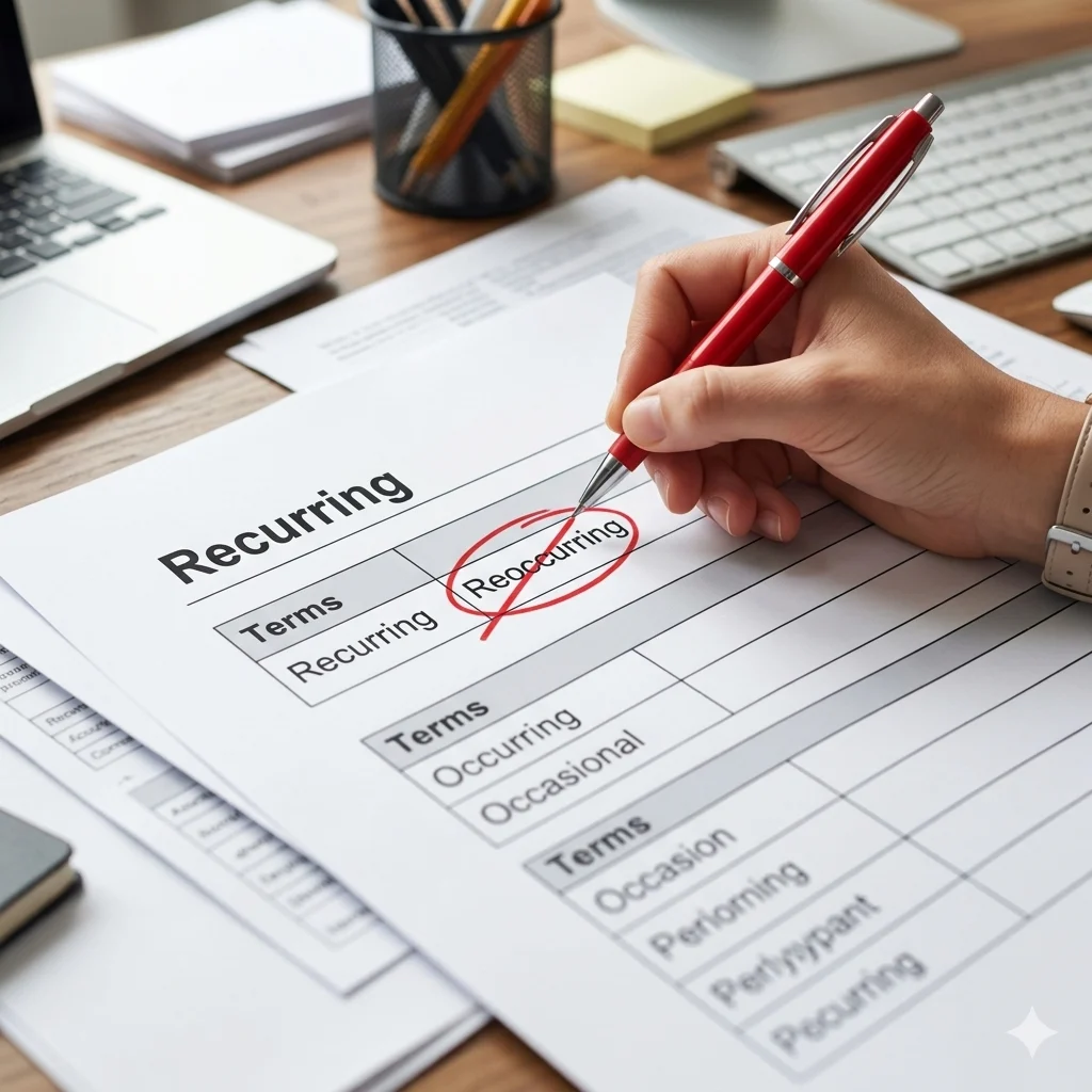 recurring or reoccuring