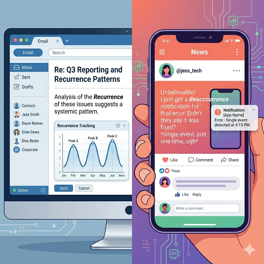 recurrence or reoccurrence